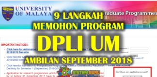 9 Langkah Memohon Program DPLI UM Ambilan September 2018