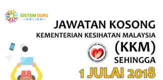 Jawatan Kosong Kementerian Kesihatan Malaysia (KKM) sehingga 1 Julai 2018
