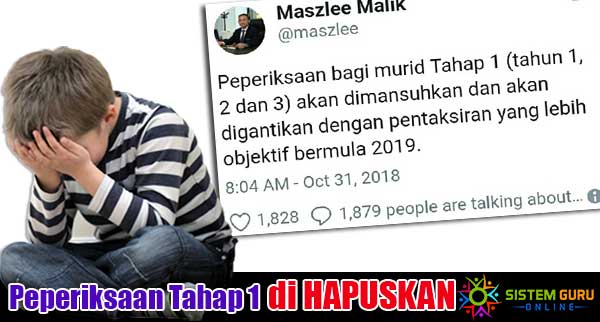 Peperiksaan Tahun 1, 2 dan 3 di Mansuhkan Mulai 2019 1 Peperiksaan Tahun 1, 2 dan 3 di Mansuhkan Mulai 2019