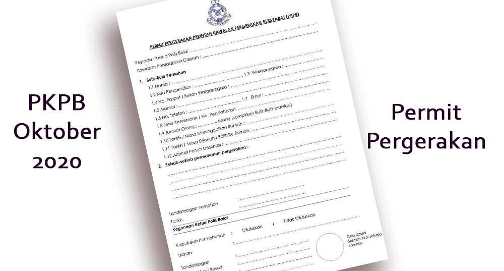 Pergerakan permit pkp pdf download pergerakan perintah kawalan Download Borang