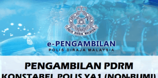 Pengambilan PDRM Konstabel Polis YA1 (Non-Bumi)