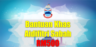Bantuan Khas Aidilfitri Sabah RM500