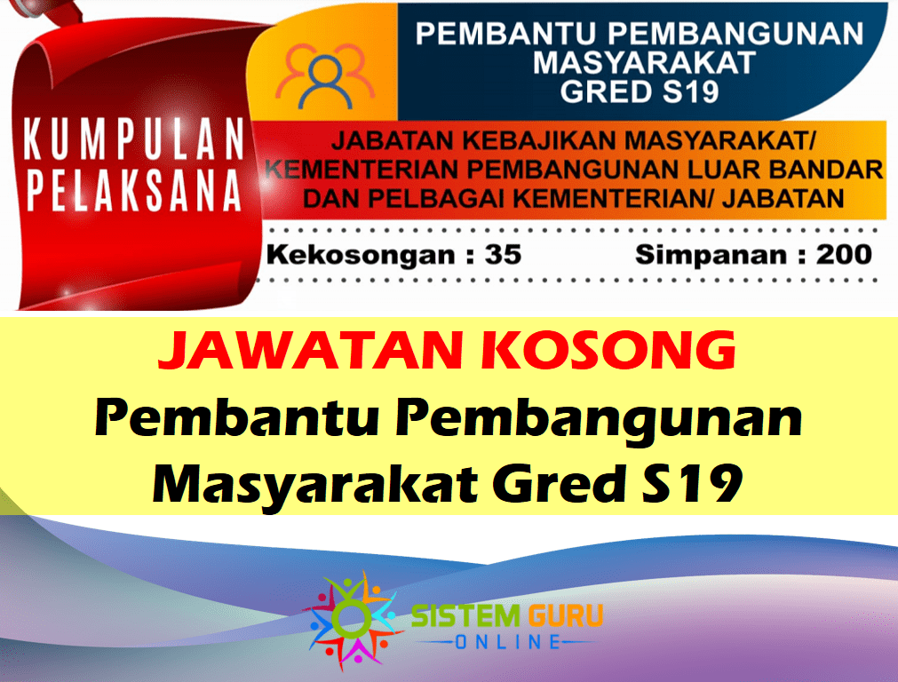 Jawatan Kosong Pembantu Pembangunan Masyarakat Gred S19