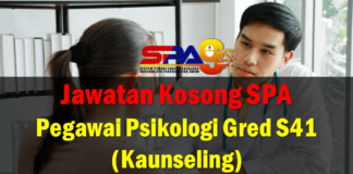 Jawatan Kosong SPA Pegawai Psikologi Gred S41 (Kaunseling) Effective Mei 2021 Jawatan Kosong SPA Pegawai Psikologi Gred S41 (Kaunseling)