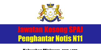 Jawatan Kosong SPAJ Penghantar Notis N11