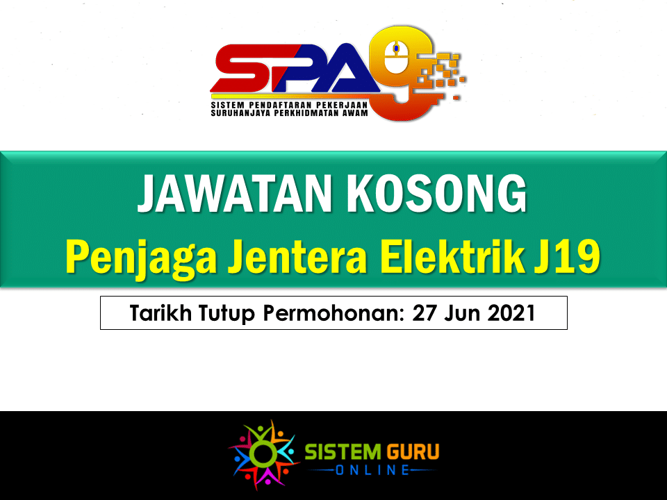 Jawatan Kosong Penjaga Jentera Elektrik J19