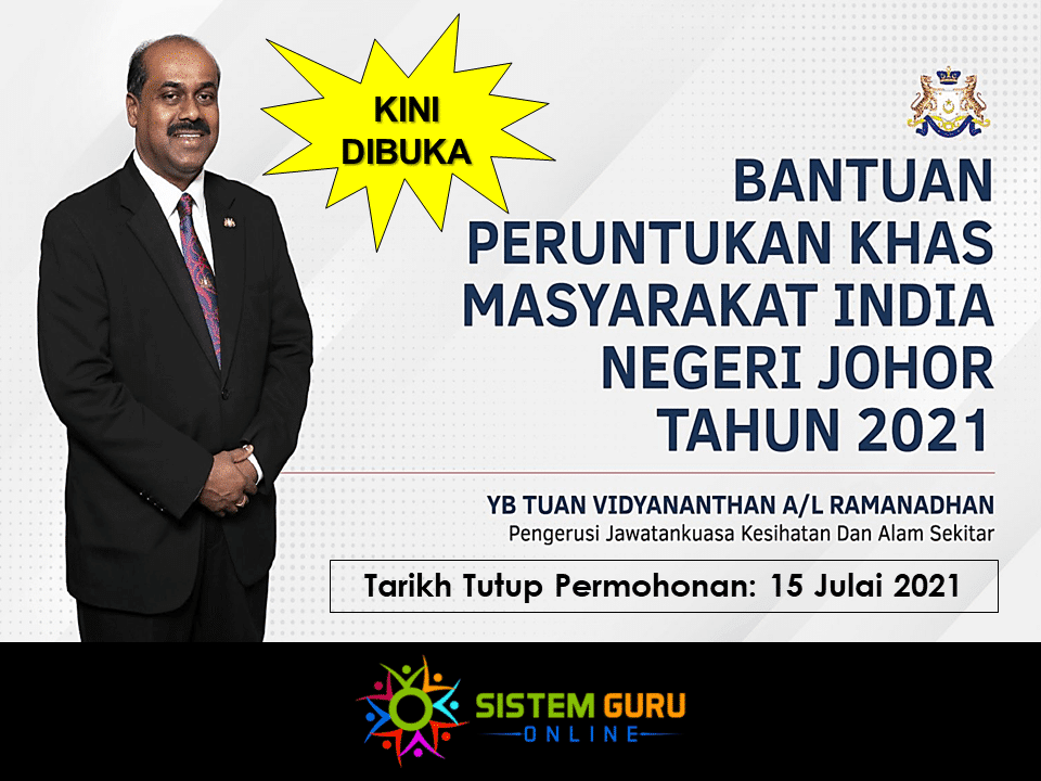 Permohonan Bantuan Peruntukan Khas Masyarakat India Negeri Johor 2021