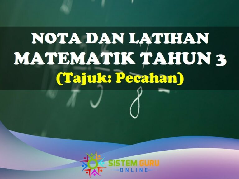 Nota Dan Latihan Matematik Tahun 3, Tajuk Pecahan