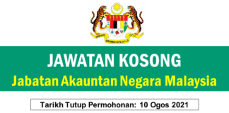 Jawatan Kosong Jabatan Akauntan Negara Malaysia