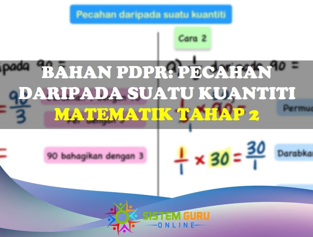 Bahan PDPR: Pecahan Daripada Suatu Kuantiti, Matematik Tahap 2 1 bahan pdpr: pecahan daripada suatu kuantiti