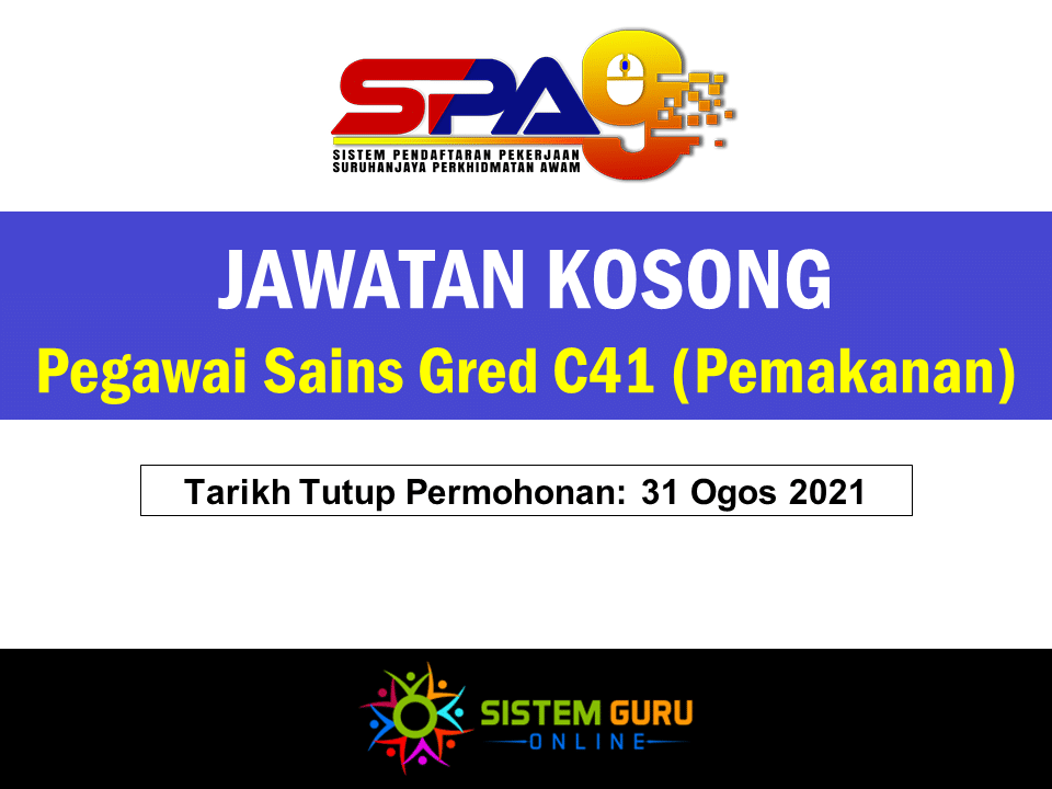 Jawatan Kosong Pegawai Sains Gred C41 (Pemakanan)