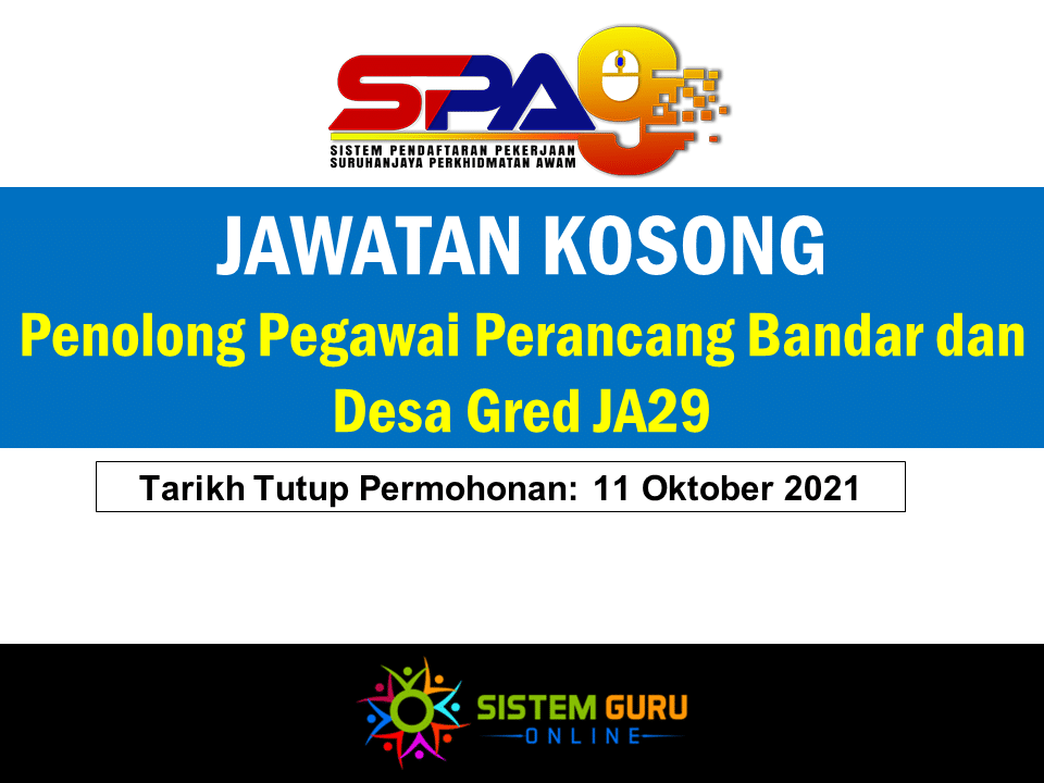 Jawatan Kosong Penolong Pegawai Perancang Bandar dan Desa Gred JA29