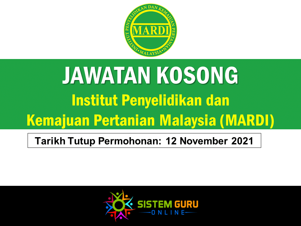 Jawatan Kosong Institut Penyelidikan dan Kemajuan Pertanian Malaysia (MARDI)