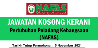 Jawatan Kosong Kerani Pertubuhan Peladang Kebangsaan (NAFAS)