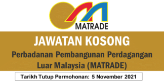 Jawatan Kosong Perbadanan Pembangunan Perdagangan Luar Malaysia (MATRADE)
