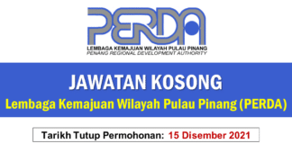 Jawatan Kosong Lembaga Kemajuan Wilayah Pulau Pinang (PERDA)