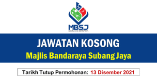 Jawatan Kosong Majlis Bandaraya Subang Jaya 2021 Jawatan Kosong Majlis Bandaraya Subang Jaya