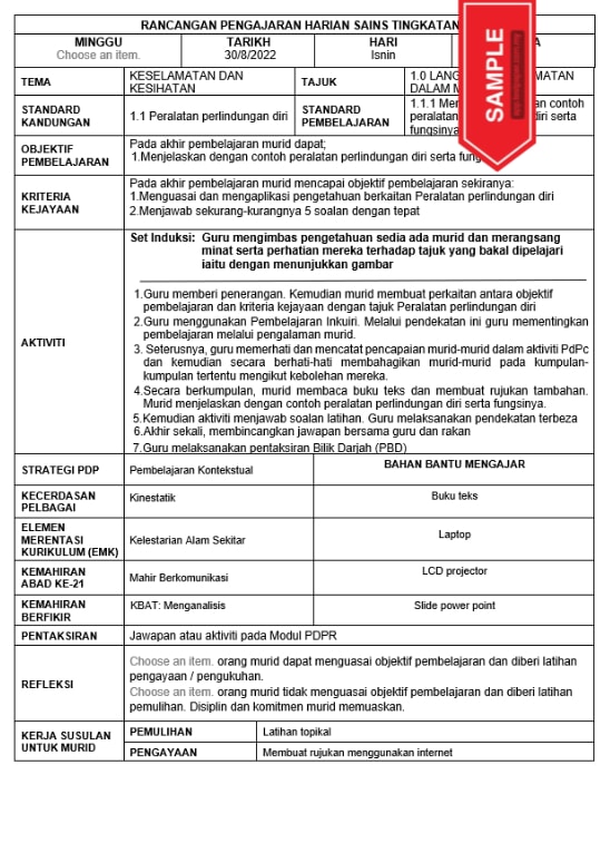 RPH 2022 Subjek Sains Tingkatan 4 5 sampleTP436 02