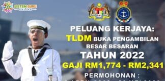 Jawatan Kosong TLDM BUKA PENGAMBILAN BESAR BESARAN TAHUN 2022 l GAJI RM1,774 – RM2,341