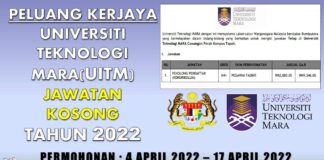 PELUANG KERJAYA: JAWATAN KOSONG UITM 2022 l JAWATAN TETAP l GAJI BERMULA RM2,080-RM9,546 JAWATAN KOSONG UITM 2022