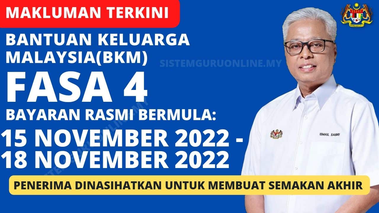 Makluman Terbaru : BKM Fasa 4 Akan Disalurkan Bermula 15 November Ini |Pemohon Dinasihatkan Untuk Membuat Semakan Akhir Segera 1 Tarikh Rasmi bayaran bkm fasa 4
