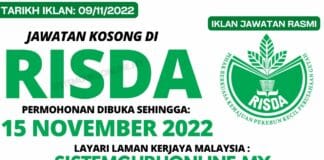Terkini : Jawatan Kosong di RISDA Tahun 2022 | Permohonan Dibuka Sehingga 15 November 2022 Jawatan kosong risda 2022