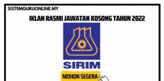 Official Jawatan Kosong di SIRIM Bulan November Dan Disember 2022 | Permohonan Kini Dibuka Jawatan Kosong Di SIRIM Bulan Disember 2022