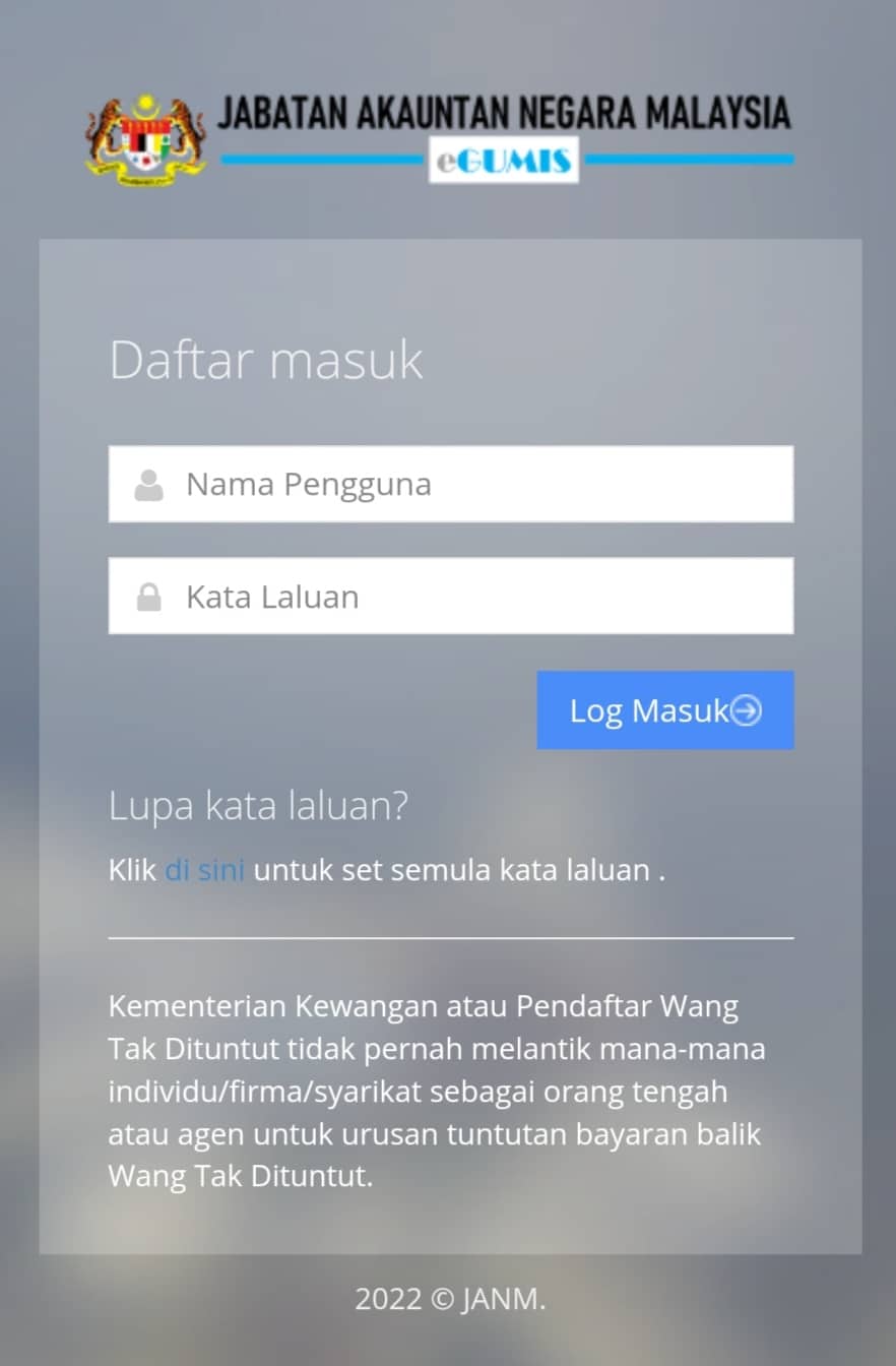 Semak Wang Tidak Dituntut(WTD) Bulan Disember