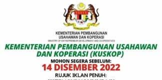 Permohonan Jawatan Kosong Di Kementerian Pembangunan Usahawan dan Koperasi (KUSKOP) Tahun 2022 Jawatan Kosong Di Kementerian Pembangunan Usahawan dan Koperasi (KUSKOP)