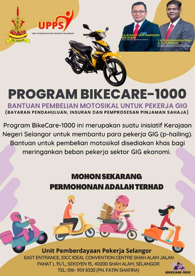 Permohonan Bantuan Pembelian Motosikal Bikecare-1000 Kepada Rakyat