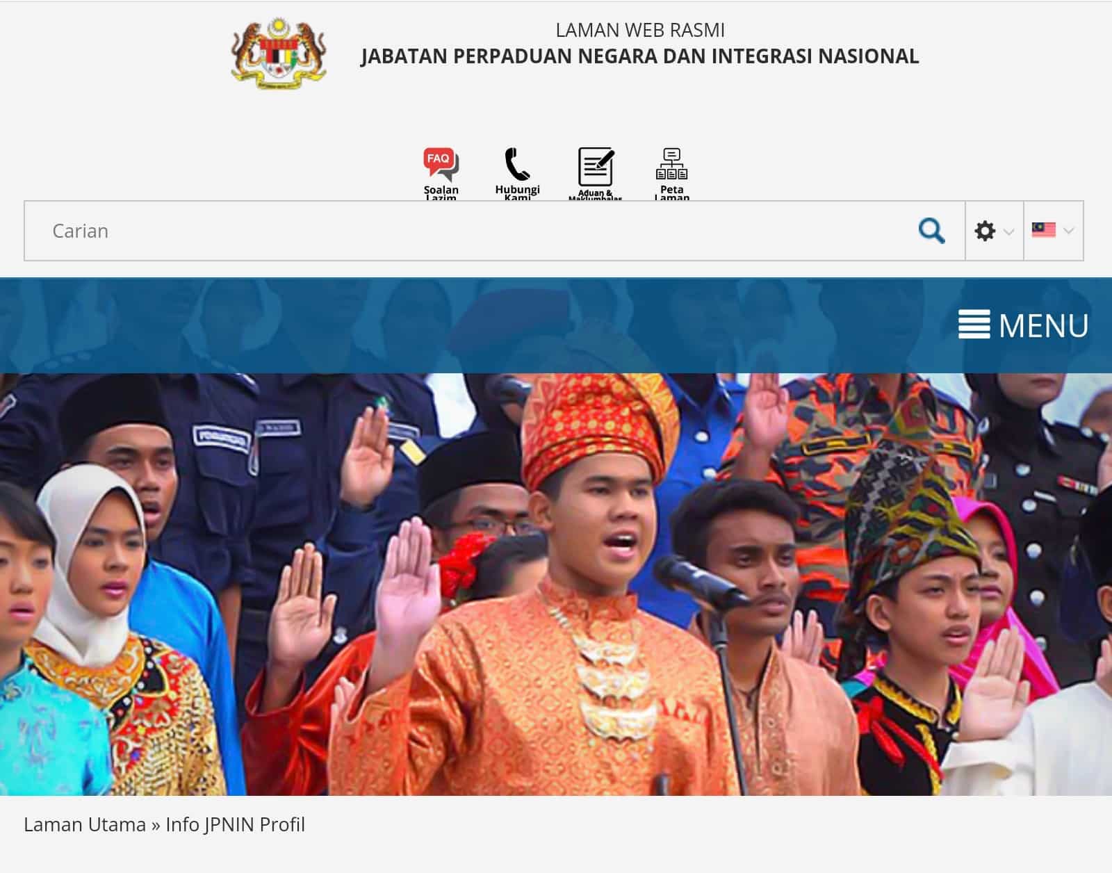 Laman portal rasmi JPNIN