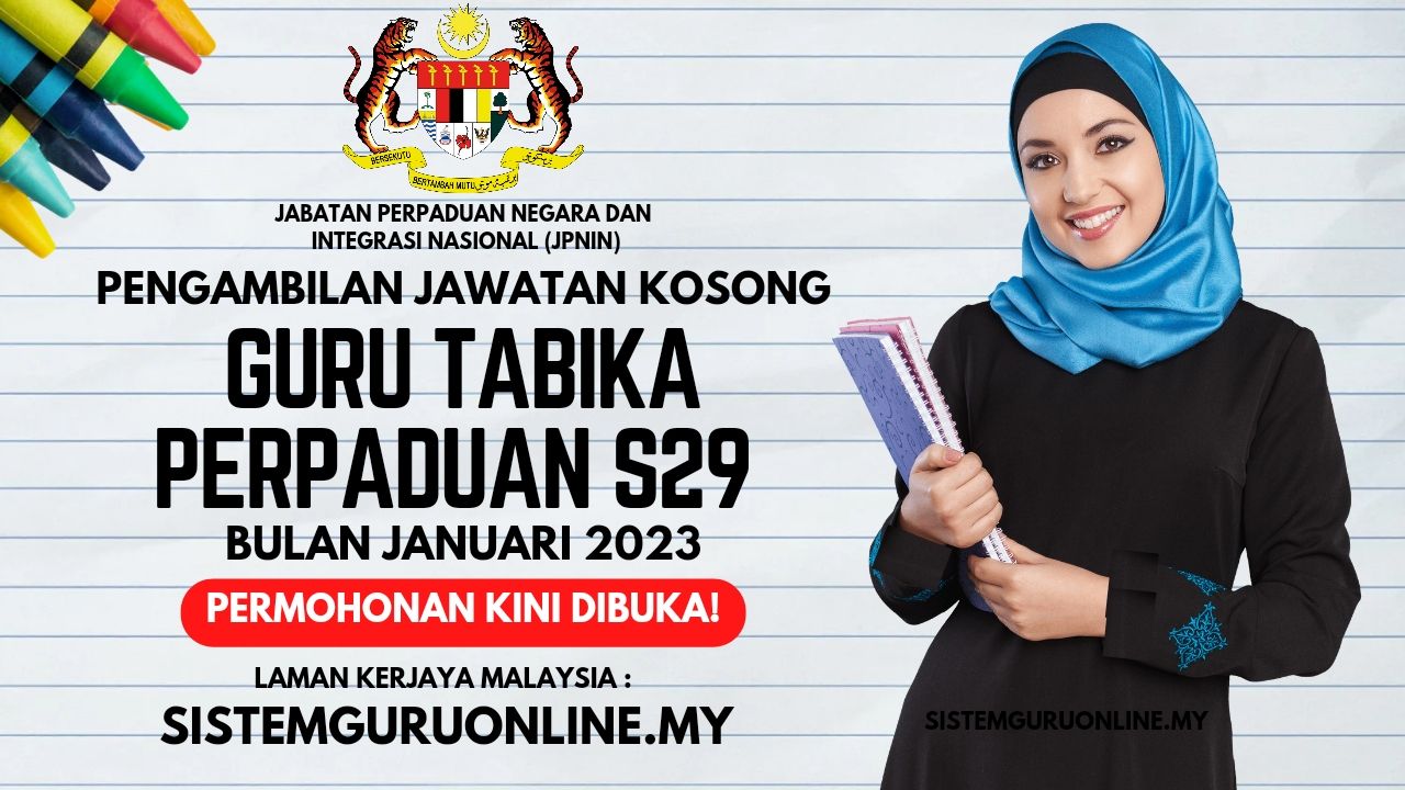 Jawatan Kosong Guru Tabika Perpaduan S29 Bulan Januari Tahun 2023 1 Jawatan Kosong Guru Tabika Perpaduan S29