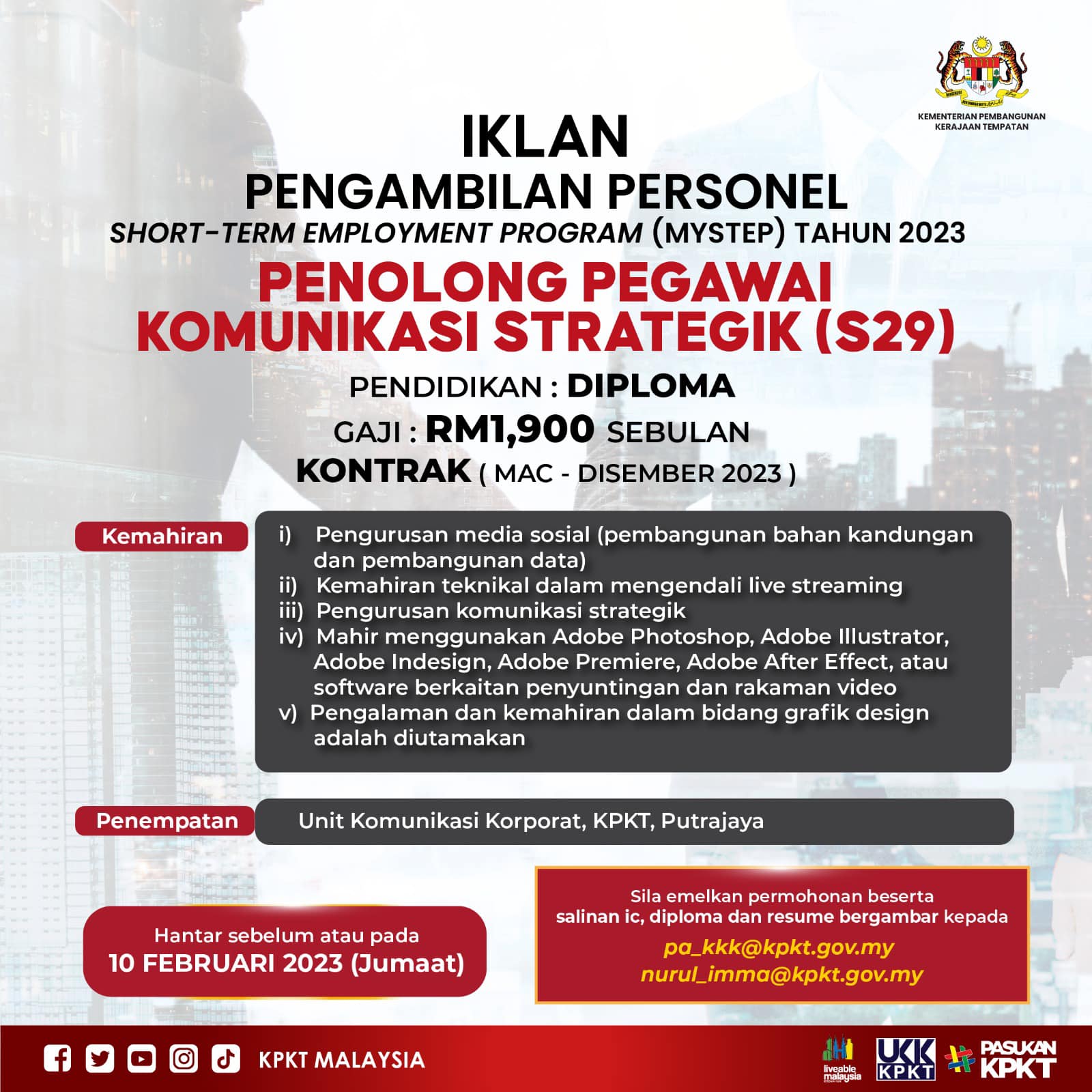 Jawatan Kosong KPKT MyStep Februari 2023 3 328231573 1544071502762910 5779551899311859951 n