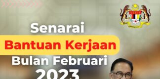 Senarai bantuan kerajaan bulan Februari 2023