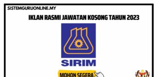 Jawatan Kosong SIRIM Bulan Februari Tahun 2023