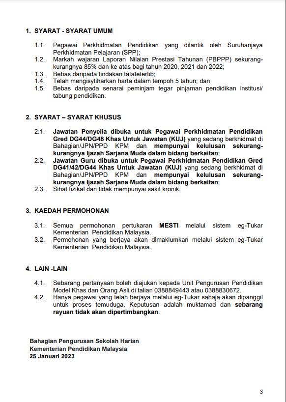 Jawatan Di Kementerian Pendidikan Malaysia (KPM) Bagi Ambilan Februari 2023 3 moe feb 5