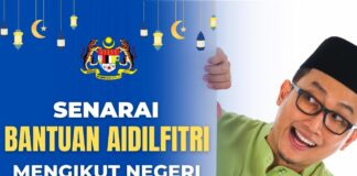 Senarai Bantuan Aidilfitri Mengikut Negeri bagi Tahun 2023