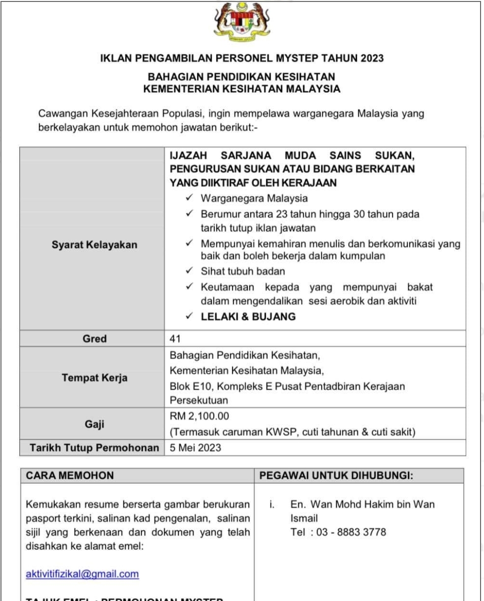 Pengambilan Jawatan Kosong di Kementerian Kesihatan Malaysia (KKM), Gaji RM2,100 3 Screenshot 2023 04 29 23 17 26 264 edit com.android.chrome