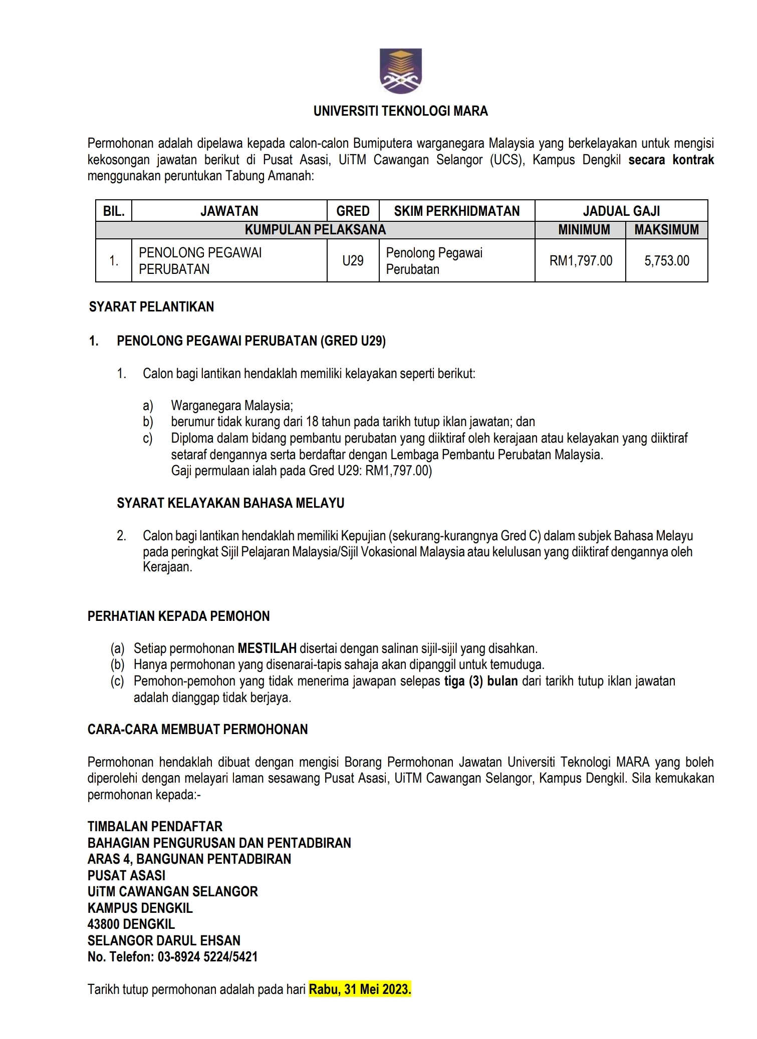 Pengambilan Segera Jawatan Kosong UiTM Tahun 2023 3 Screenshot 2023 05 15 09 28 28 660 edit com.google.android.apps .docs