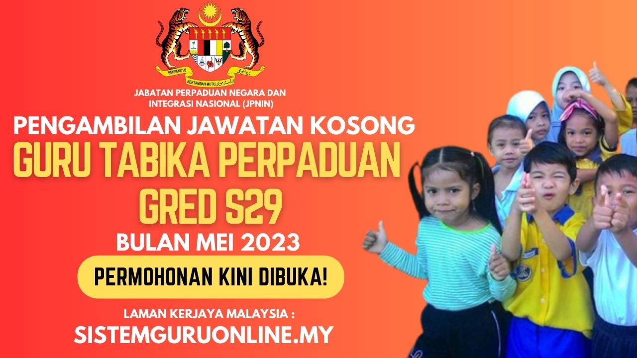 Official Jawatan Kosong Guru Tabika Di JPNIN Tahun 2023 1 Jawatan kosong Guru tabika perpaduan