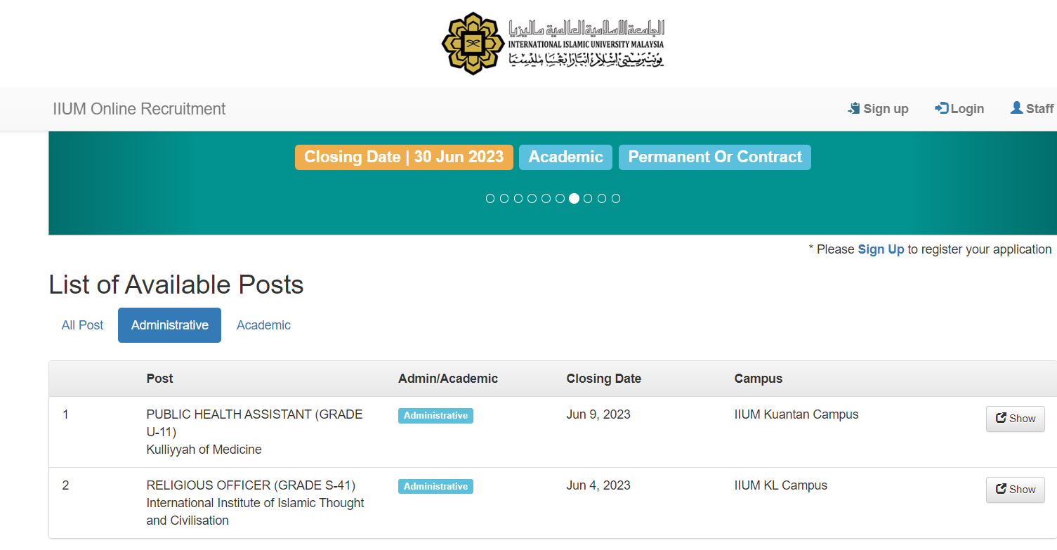 UIAM Buka Pelbagai Jawatan Kosong Untuk Kemasukan Bulan Ogos 2023 2 Online Recruitment Google Chrome 6 1 2023 9 35 51 AM