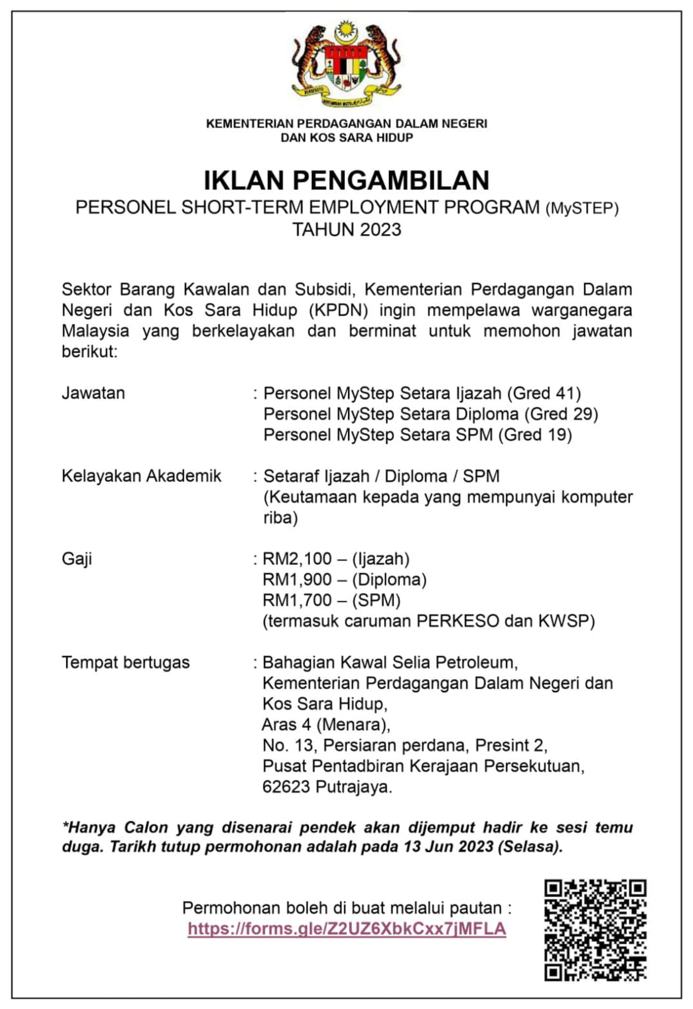 Jawatan Kosong di Kementerian Perdagangan Dalam Negeri dan Kos Sara Hidup (KPDN) 2023 2 Screenshot 2023 06 08 09 50 52 175 com.android.chrome