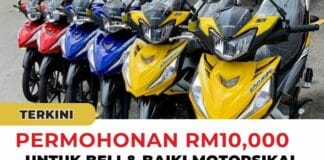 Permohonan RM10000 untuk beli dan baiki motosikal masih dibuka Permohonan RM10