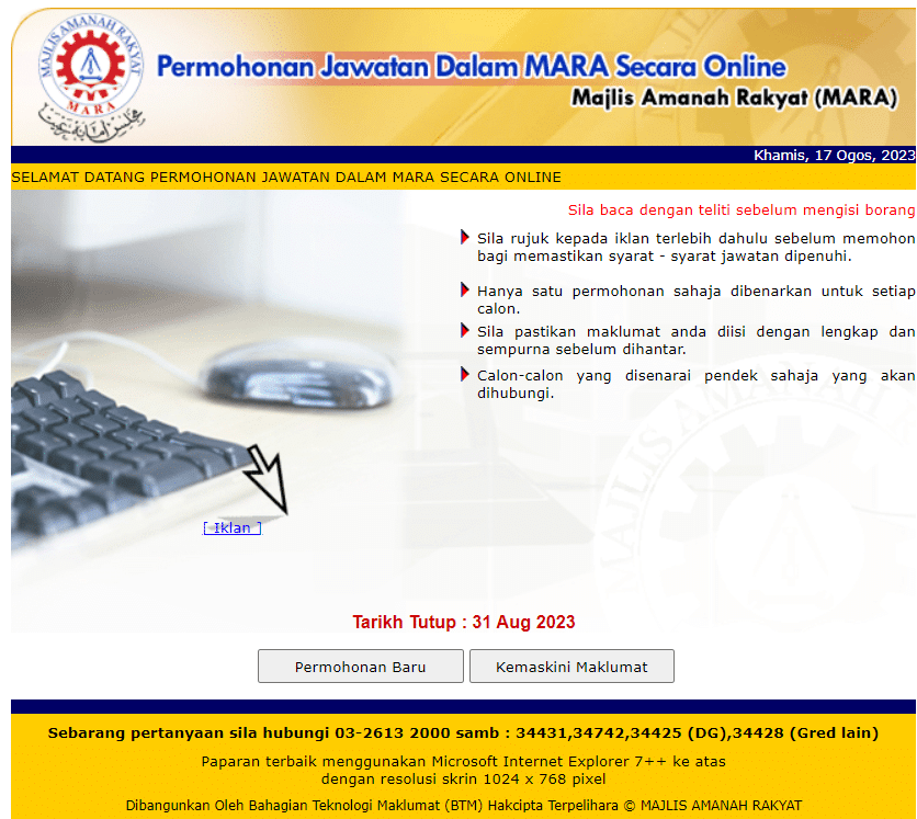 Permohonan Kerja Dibawah MARA & Pelbagai Jawatan Ditawarkan Bagi Bulan Ogos 2023 2 Screenshot 8 17 2023 10 42 40 AM