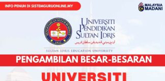 Jawatan Kosong UPSI Oktober yang Dibuka Sehingga 30 Oktober 2023 Jawatan Kosong UPSI Oktober