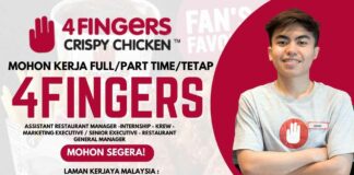 Cara Mohon Kerja 4fingers yang Menawarkan 6 Jawatan Full Time dan Part Time kerja 4fingers