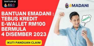 Bantuan eMadani Tebus Kredit e-Wallet RM100 Bermula 4 Disember 2023