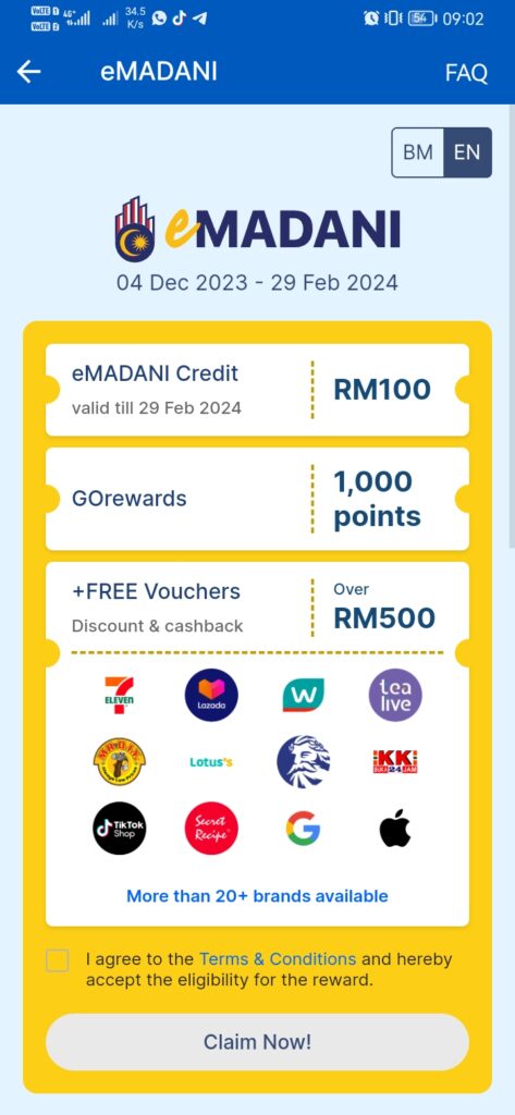 Bantuan eMadani : Tebus Kredit e-Wallet RM100 Bermula 4 Disember 2023 7 Cara tebus ewallet madani rm100 touch n go