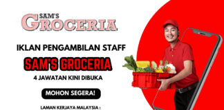 Pengambilan Staff Sam’s Groceria Bagi 4 Jawatan Kini Dibuka Pengambilan Staff Sam's Groceria