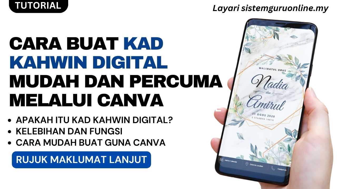 Cara Buat Kad Kahwin Digital Mudah Dan Percuma Melalui Canva Untuk
